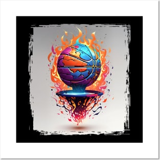 Flame Basketball Posters and Art